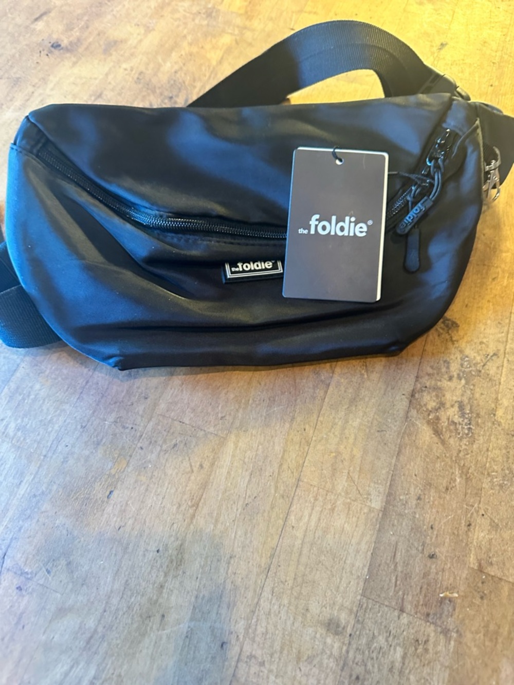 the foldie Black Men's Belt Bag — Minimal Everyday Sling